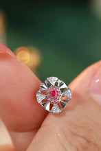 Load image into Gallery viewer, LUOWEND 18K White Gold Real Natural Pink Diamond Earrings for Women