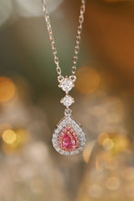 Load image into Gallery viewer, LUOWEND 18K White Gold Real Natural Pink Diamond Necklace for Women
