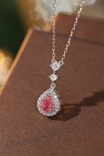Load image into Gallery viewer, LUOWEND 18K White Gold Real Natural Pink Diamond Necklace for Women