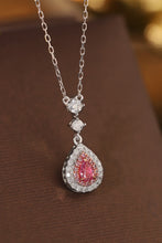 Load image into Gallery viewer, LUOWEND 18K White Gold Real Natural Pink Diamond Necklace for Women