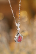 Load image into Gallery viewer, LUOWEND 18K White Gold Real Natural Pink Diamond Necklace for Women