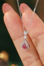 Load image into Gallery viewer, LUOWEND 18K White Gold Real Natural Pink Diamond Necklace for Women