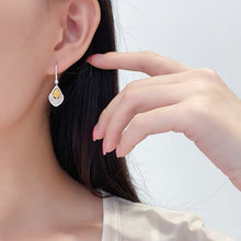 Load image into Gallery viewer, LUOWEND 18K White Gold Natural Yellow Diamond Earrings for Women