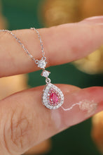 Load image into Gallery viewer, LUOWEND 18K White Gold Real Natural Pink Diamond Necklace for Women