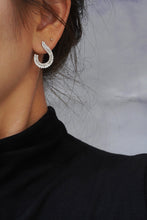 Load image into Gallery viewer, LUOWEND 18K White Gold Real Natural Diamond Stud Earrings for Women