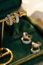 Load image into Gallery viewer, LUOWEND 18K Yellow Gold Real Natural Diamond Earrings for Women