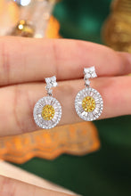 Load image into Gallery viewer, LUOWEND 18K White Gold Real Natural Yellow Diamond Earring for Women
