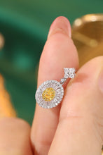Load image into Gallery viewer, LUOWEND 18K White Gold Real Natural Yellow Diamond Earring for Women
