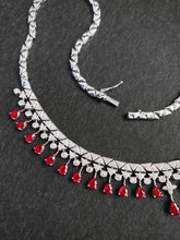 Load image into Gallery viewer, LUOWEND 18K White Gold Natural Ruby Necklace for Women