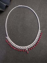 Load image into Gallery viewer, LUOWEND 18K White Gold Natural Ruby Necklace for Women