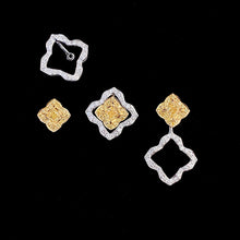 Load image into Gallery viewer, LUOWEND 18K White Gold Natural Yellow diamond Earrings for Women