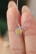Load image into Gallery viewer, LUOWEND 18K White Gold Real Natural Yellow Diamond Necklace for Women