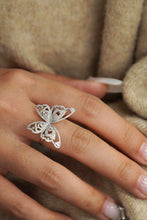 Load image into Gallery viewer, LUOWEND 18K White Gold Real Natural Diamond Ring for Women