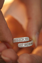 Load image into Gallery viewer, LUOWEND 18K White Gold Real Natural Diamond Ring for Women