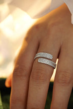 Load image into Gallery viewer, LUOWEND 18K White Gold Real Natural Diamond Ring for Women