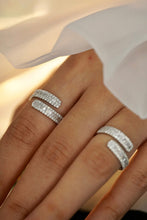 Load image into Gallery viewer, LUOWEND 18K White Gold Real Natural Diamond Ring for Women