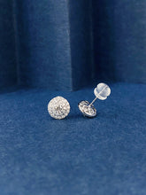 Load image into Gallery viewer, LUOWEND 18K White Gold Natural Diamond Earrings for Women