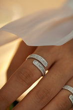 Load image into Gallery viewer, LUOWEND 18K White Gold Real Natural Diamond Ring for Women