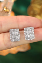 Load image into Gallery viewer, LUOWEND 18K White Gold Real Natural Diamond Stud Earrings for Women