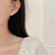 Load image into Gallery viewer, LUOWEND 18K White Gold Natural Diamond Earrings for Women