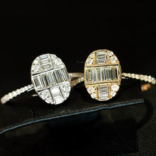 Load image into Gallery viewer, LUOWEND 18K White/Yellow Gold Natural Diamond Ring for Women