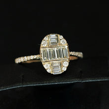 Load image into Gallery viewer, LUOWEND 18K White/Yellow Gold Natural Diamond Ring for Women