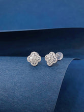 Load image into Gallery viewer, LUOWEND 18K White Gold Natural Diamond Earrings for Women