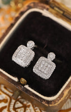 Load image into Gallery viewer, LUOWEND 18K White Gold Real Natural Diamond Stud Earrings for Women