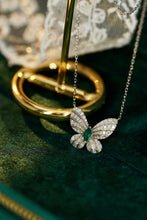 Load image into Gallery viewer, LUOWEND 18K White and Yellow Gold Real Natural Diamond and Emerald Necklace for Women