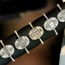 Load image into Gallery viewer, LUOWEND 18K White/Yellow Gold Natural Diamond Ring for Women