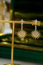 Load image into Gallery viewer, LUOWEND 18K Yellow Gold Real Natural Diamond Drop Earrings for Women