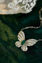 Load image into Gallery viewer, LUOWEND 18K White and Yellow Gold Real Natural Diamond and Emerald Necklace for Women