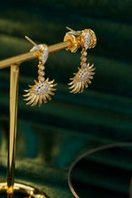 Load image into Gallery viewer, LUOWEND 18K Yellow Gold Real Natural Diamond Drop Earrings for Women