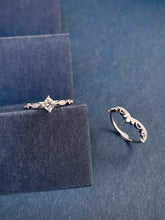 Load image into Gallery viewer, LUOWEND 18K White Gold Natural Diamond Ring for Women