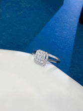 Load image into Gallery viewer, LUOWEND 18K White Gold Natural Diamond Ring for Women