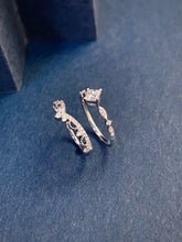 Load image into Gallery viewer, LUOWEND 18K White Gold Natural Diamond Ring for Women