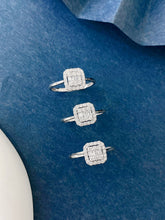 Load image into Gallery viewer, LUOWEND 18K White Gold Natural Diamond Ring for Women