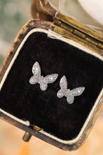 Load image into Gallery viewer, LUOWEND 18K White Gold Real Natural Diamond Stud Earrings for Women