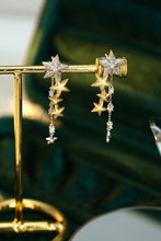Load image into Gallery viewer, LUOWEND 18K White and Yellow Gold Real Natural Diamond Drop Earrings for Women