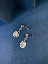 Load image into Gallery viewer, LUOWEND 18K White Gold Natural Diamond Earrings for Women