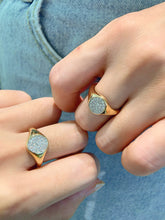 Load image into Gallery viewer, LUOWEND 18k Yellow Gold Natural Diamond Ring for Women