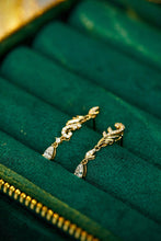 Load image into Gallery viewer, LUOWEND 18K Yellow Gold Real Natural Diamond Drop Earrings for Women