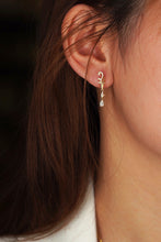 Load image into Gallery viewer, LUOWEND 18K Yellow Gold Real Natural Diamond Drop Earrings for Women