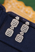 Load image into Gallery viewer, LUOWEND 18K White Gold Real Natural Diamond Drop Earrings for Women