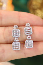 Load image into Gallery viewer, LUOWEND 18K White Gold Real Natural Diamond Drop Earrings for Women