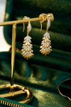 Load image into Gallery viewer, LUOWEND 18K Yellow Gold Real Natural Diamond Hoop Earrings for Women