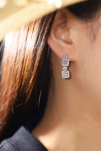 Load image into Gallery viewer, LUOWEND 18K White Gold Real Natural Diamond Drop Earrings for Women