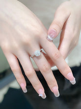 Load image into Gallery viewer, LUOWEND 18K White Gold Natural Diamond Ring for Women