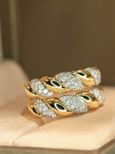 Load image into Gallery viewer, LUOWEND 18K Yellow Gold Natural Diamond Ring for Women