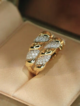 Load image into Gallery viewer, LUOWEND 18K Yellow Gold Natural Diamond Ring for Women
